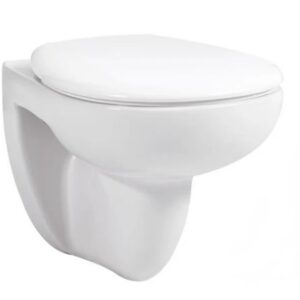 AQ1170-00 КАИР Унитаз подвесной безободковый 525*365*380мм, тонкое сиденье с механизмом плавного закрывания, крепеж