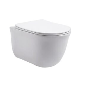 AQ1112-00 КЛАССИК Унитаз подвесной компакт безободковый 490*365*340, тонкое сиденье с механизмом плавного закрывания, крепеж